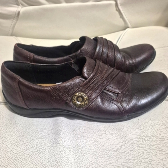 CLARKS Artisan Kessa Alcove Sz 7 Adjustable Strap Brown Leather - Picture 4 of 7